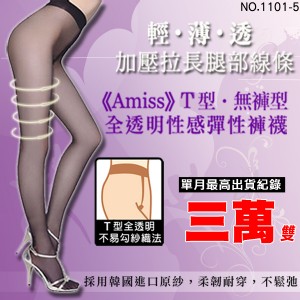 品名: T型無褲型全透明彈性褲襪(黑色) J-12165