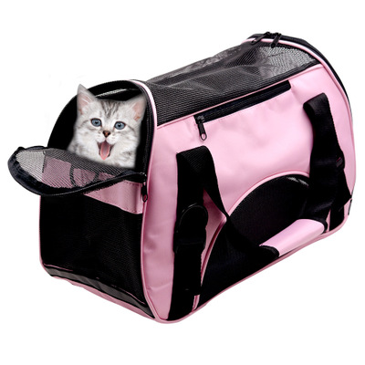 品名: 貓狗外出寵物旅行袋折疊包手提包四​​面透氣網格包寵物包(粉色) J-13640