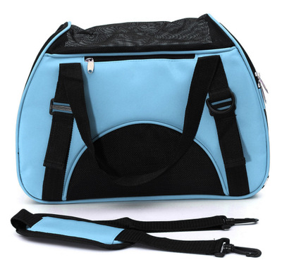品名: 貓狗外出寵物旅行袋折疊包手提包四​​面透氣網格包寵物包(藍色) J-13639