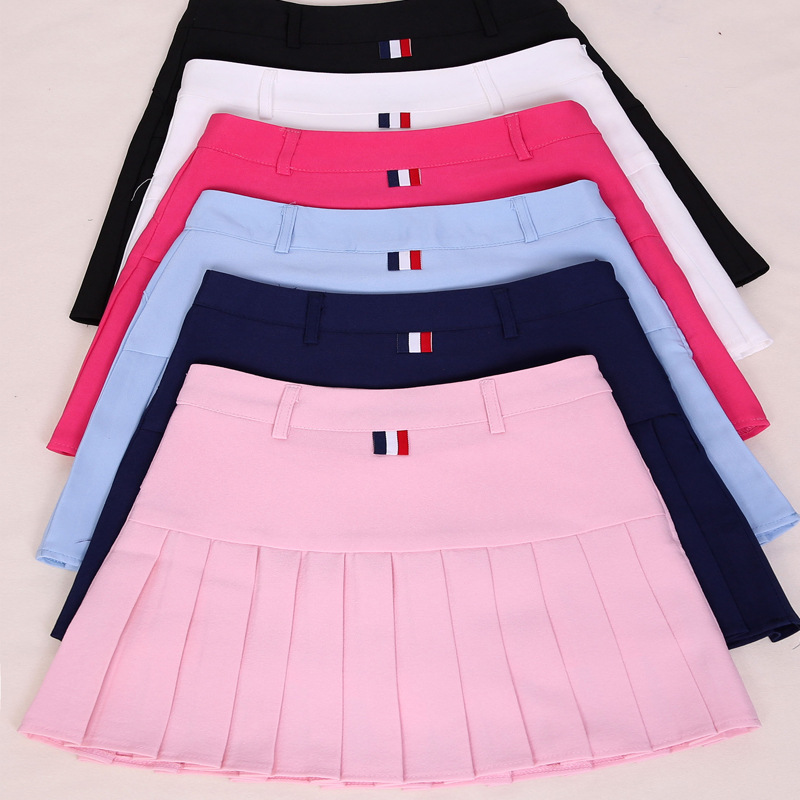 品名: 學院AA高腰百褶裙網球裙半身短裙褲(粉色) J-12955
