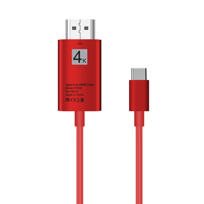 品名: USB3.1 to HDMI 高清轉換線 HUB TYPE-C轉HDMI 4K60hz(紅色) J-14151