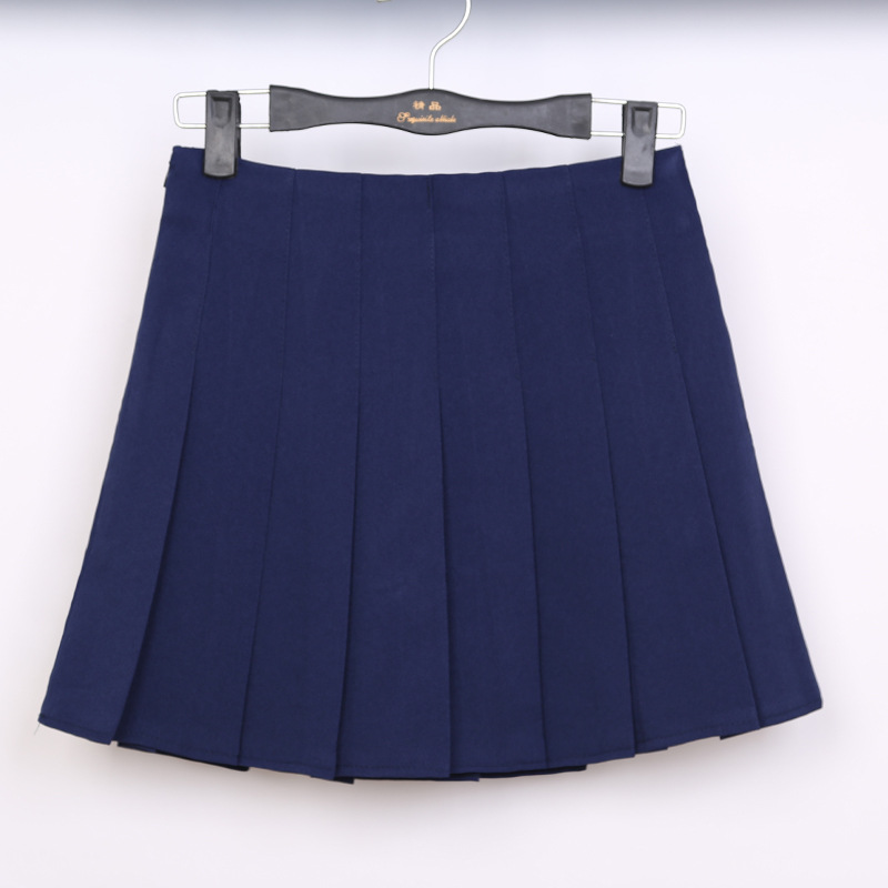 品名: 學院百褶裙網球裙半身短裙高腰修身顯瘦(藏青色) J-12826