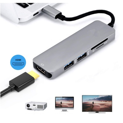 品名: type-c USB3.0轉換器4k MacBook轉HDMI HUB 讀卡機 J-14205
