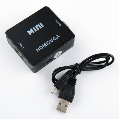品名: 筆電桌機電視顯示器HDMI轉VGA視頻轉換器高清 HDMI to VGA轉換器 HDMI TO VGA(黑色) J-14207