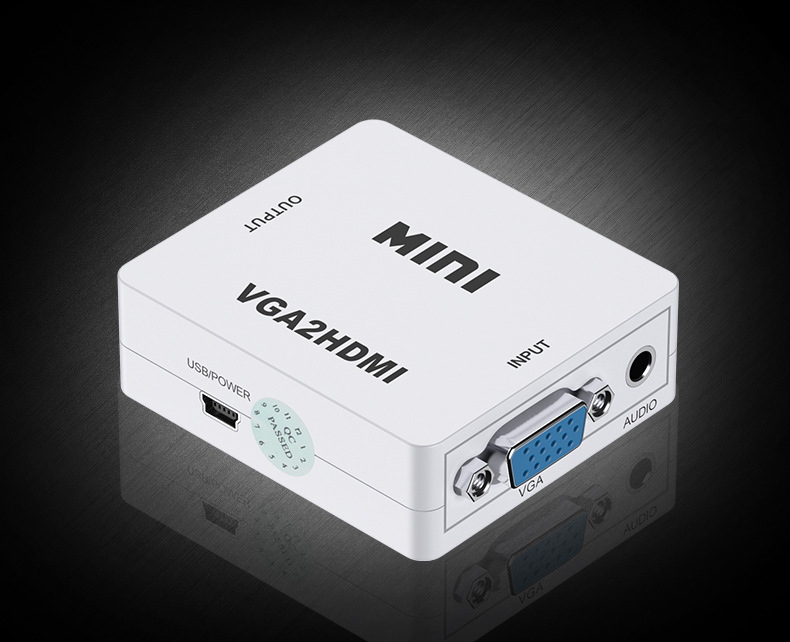 品名: 環保包裝VGA轉HDMI轉換器帶音頻電腦轉顯示器電視投影儀VGA TO HDMI(白色) J-14226