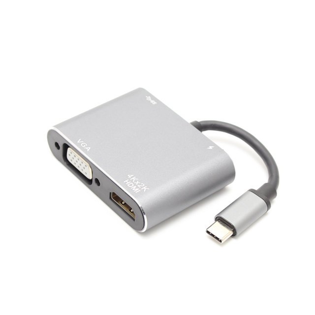 USB3.0 Type-C to HDMI 支援PD充電 影音傳輸轉換器HUB 多功能四合一集線器 