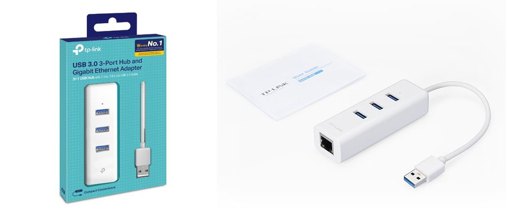 tp-link UE330 3埠USB 3.0集線器與Gigabit USB網路卡