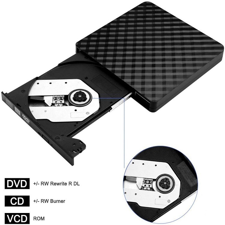 USB外接式DVD燒錄機24XCD讀取器DVD光碟播放器(顏色隨機)