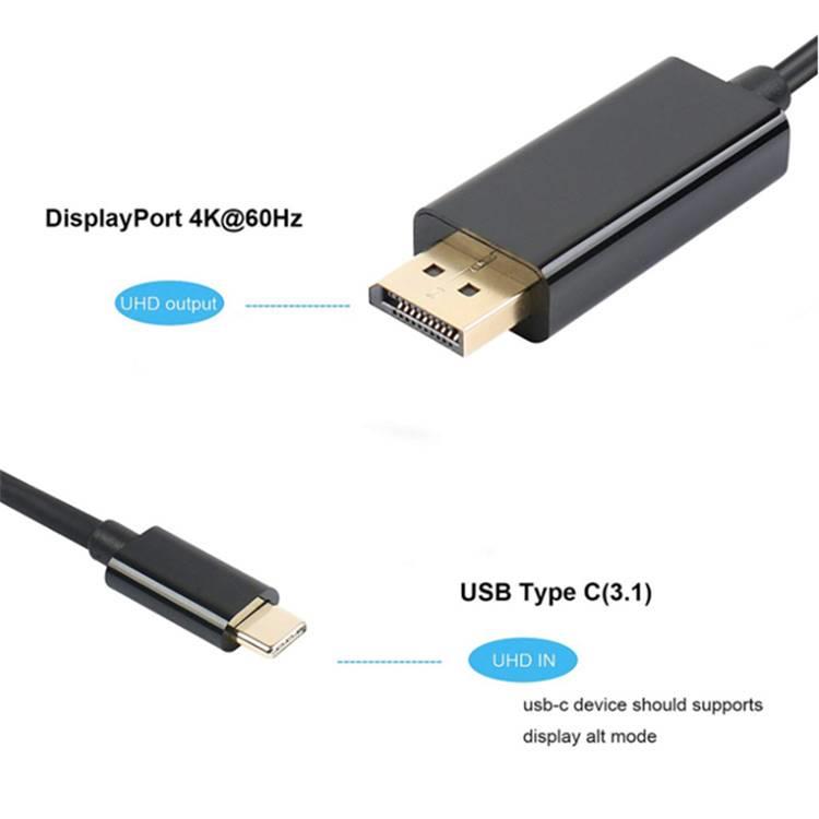 線材_Type-C DisplayPort 接頭 支援4K2K@60Hz解析度
